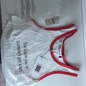 The Laundry Room White Tank with Red Trim